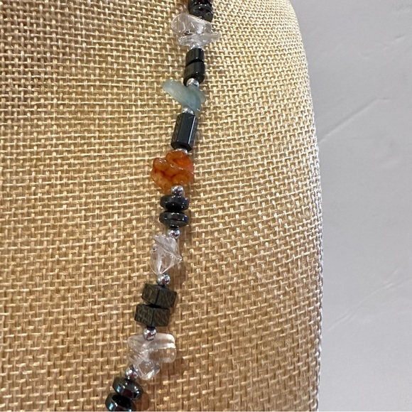 Multi-Color Genuine Gemstone Necklace & Bracelet Set, convertible - Picture 10 of 14